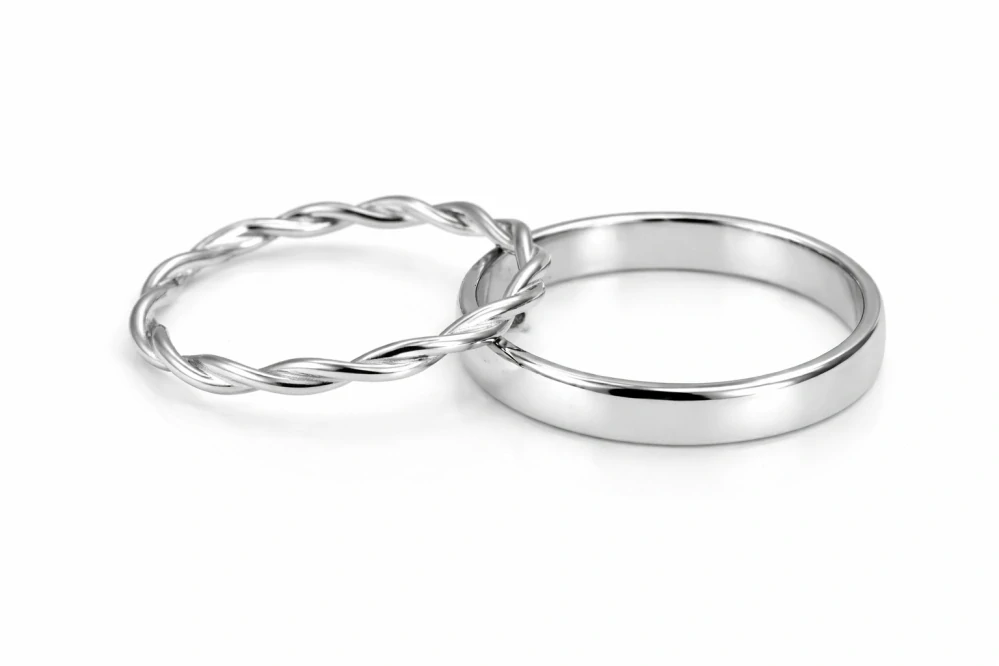 Svadobné obrúčky biele zlato 14K 1066
