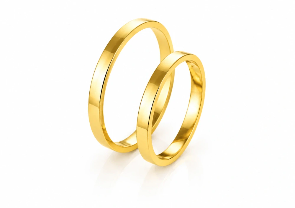 Klasické svadobné obrúčky 2 mm rovné žlté zlato 585/1000 14 K
