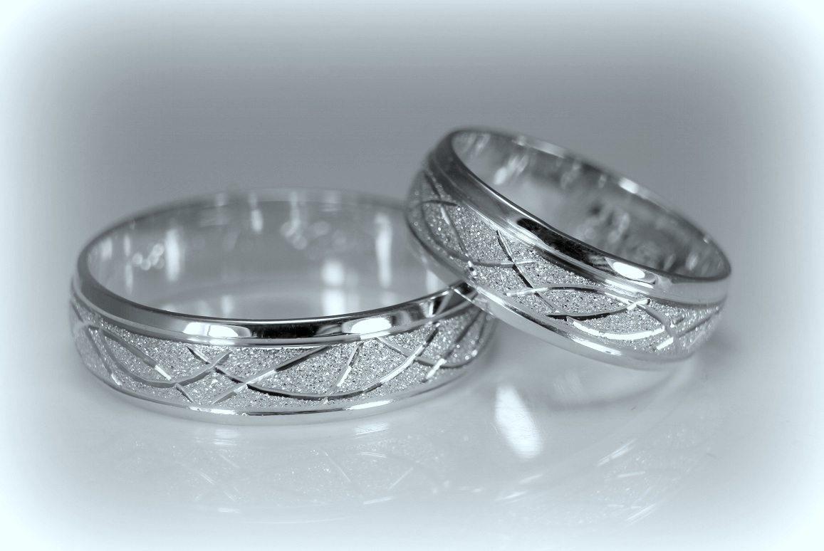 Svadobné obrúčky biele zlato 14K 1057