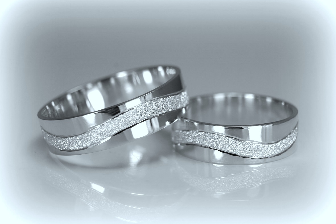 Svadobné obrúčky biele zlato 14K 1059