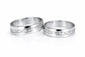 Svadobné obrúčky biele zlato 14K 1060