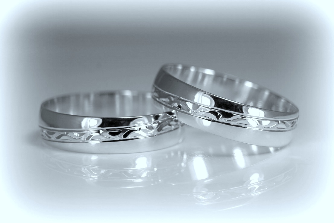 Svadobné obrúčky biele zlato 14K 1060