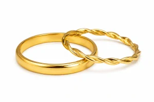 Svadobné obrúčky žlté zlato 14K 054
