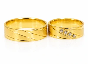 Svadobné obrúčky žlté zlato 14 K 009
