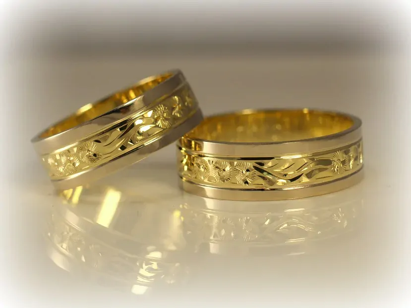 Svadobné obrúčky kombinované zlato 14 K 2022
