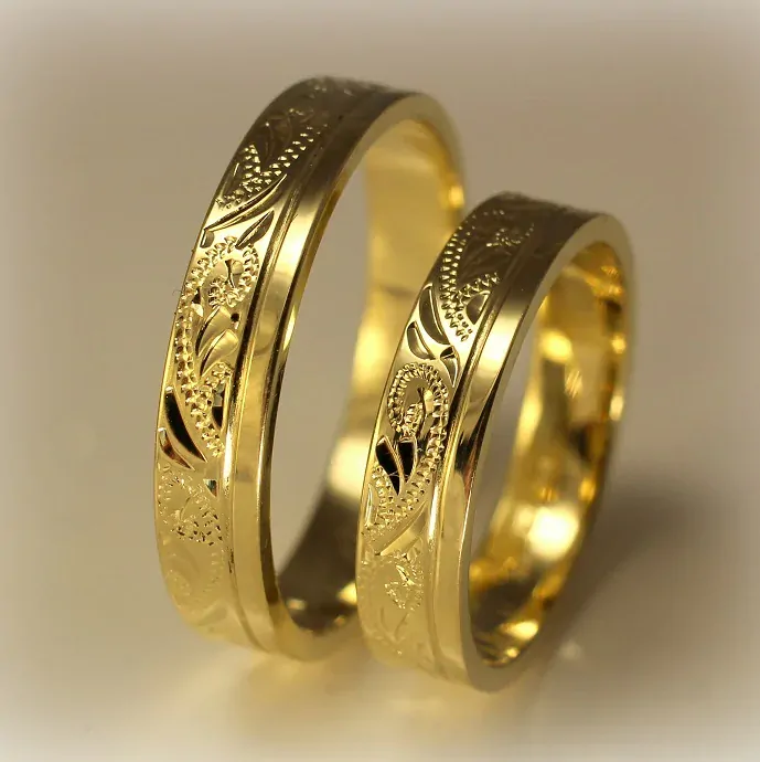 Svadobné obrúčky žlté zlato 14 K 010