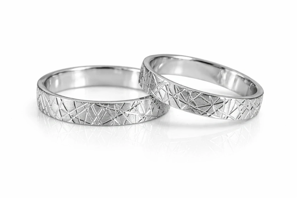 Svadobné obrúčky biele zlato 14 K 1049