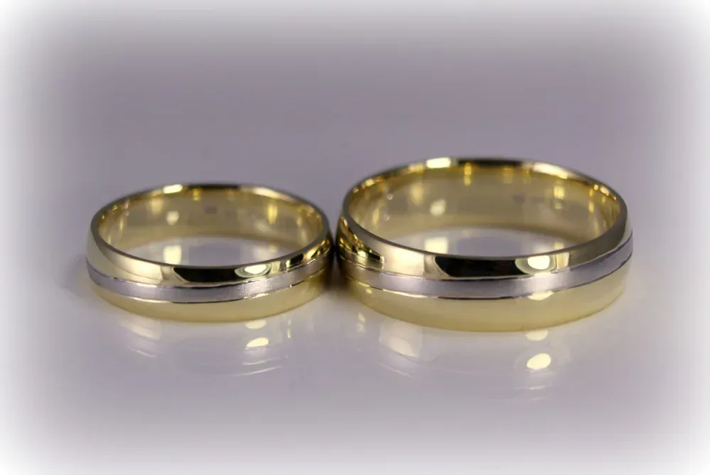 Svadobné obrúčky kombinované zlato 14 K 2029