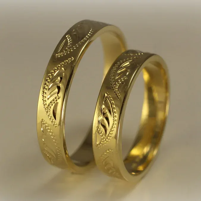 Svadobné obrúčky žlté zlato 14 K 019