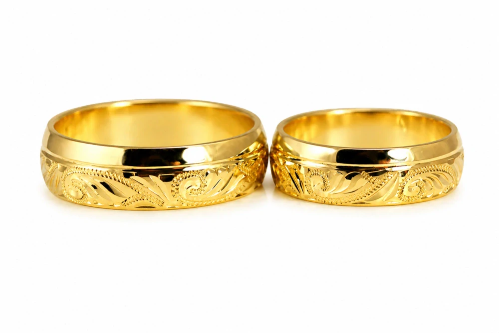 Svadobné obrúčky žlté zlato 14K 044