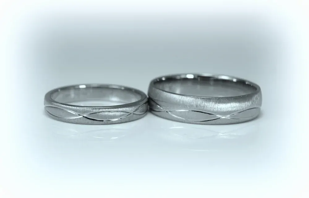Svadobné obrúčky biele zlato 14K 1068