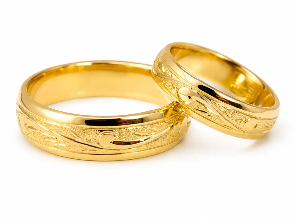 Svadobné obrúčky žlté zlato 14 K 004
