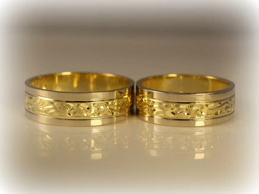 Svadobné obrúčky kombinované zlato 14 K 2022
