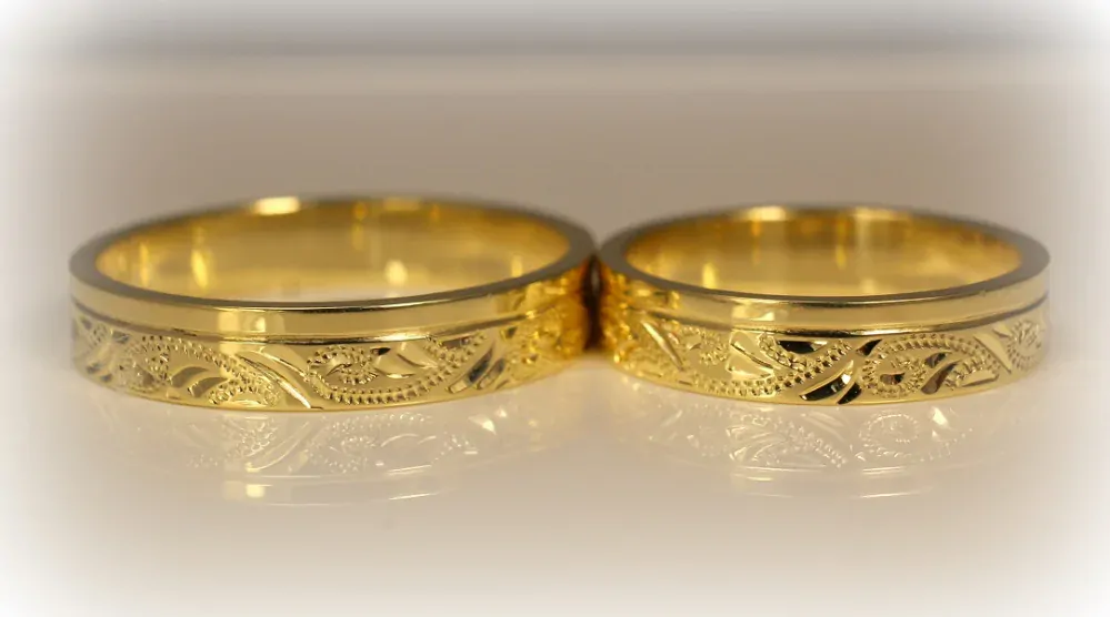 Svadobné obrúčky žlté zlato 14 K 010