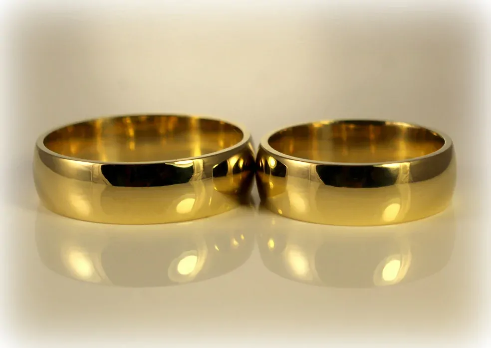 Klasické obrúčky 6 mm žlté zlato polguľaté