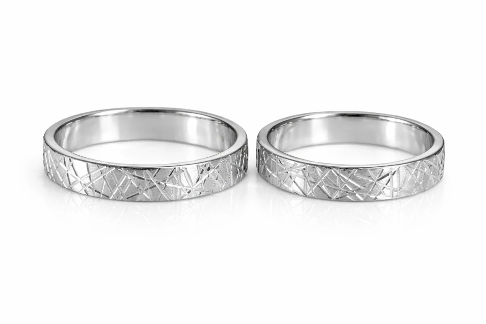 Svadobné obrúčky biele zlato 14 K 1049