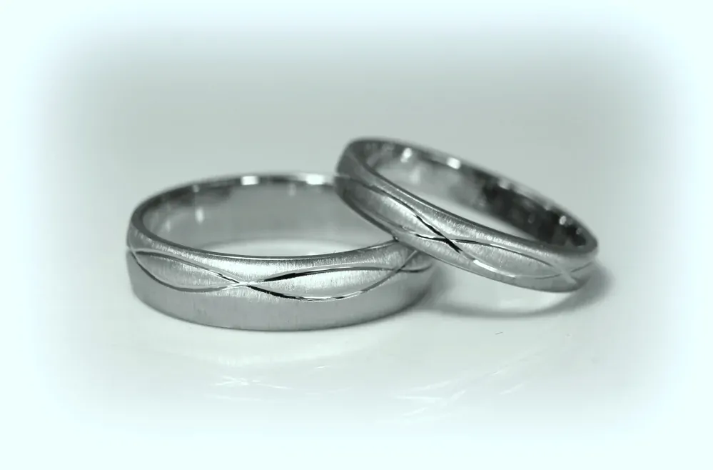 Svadobné obrúčky biele zlato 14K 1068