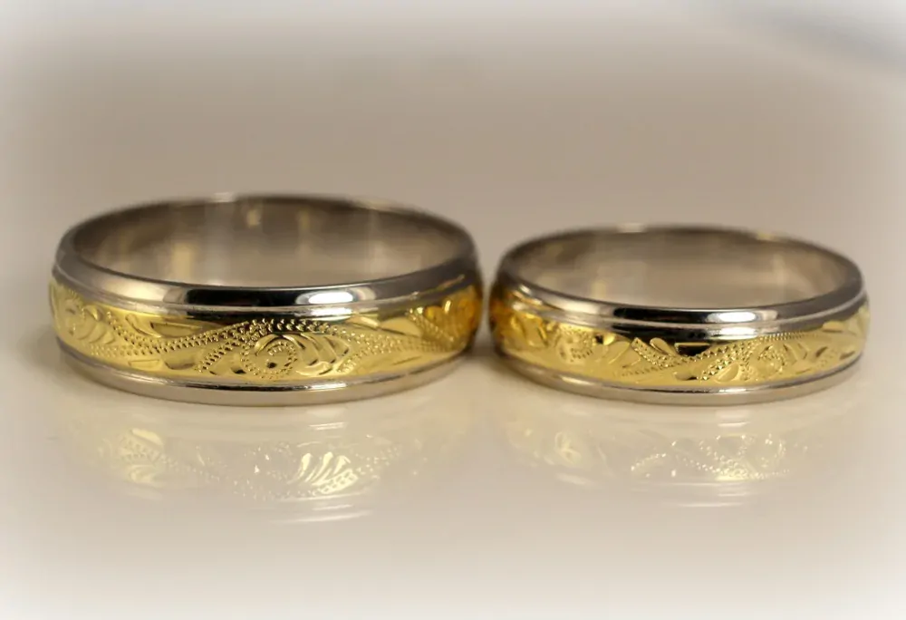 Svadobné obrúčky kombinované zlato 14 K 2009