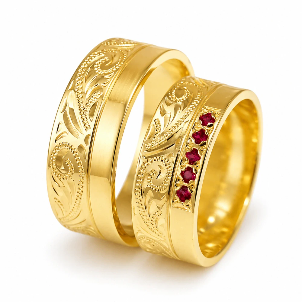 Svadobné obrúčky žlté zlato 14 K 005